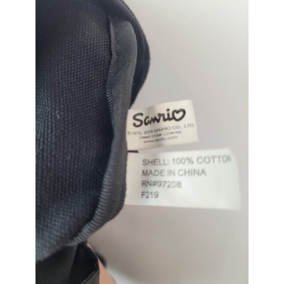 Sanrio Hello Kitty Black Tote Zippered Bag Size Medium - Picture 9 of 10